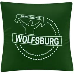 multifanshop Kissenbezug - Wolfsburg - Meine Fankurve - Druck weiß - Kissen