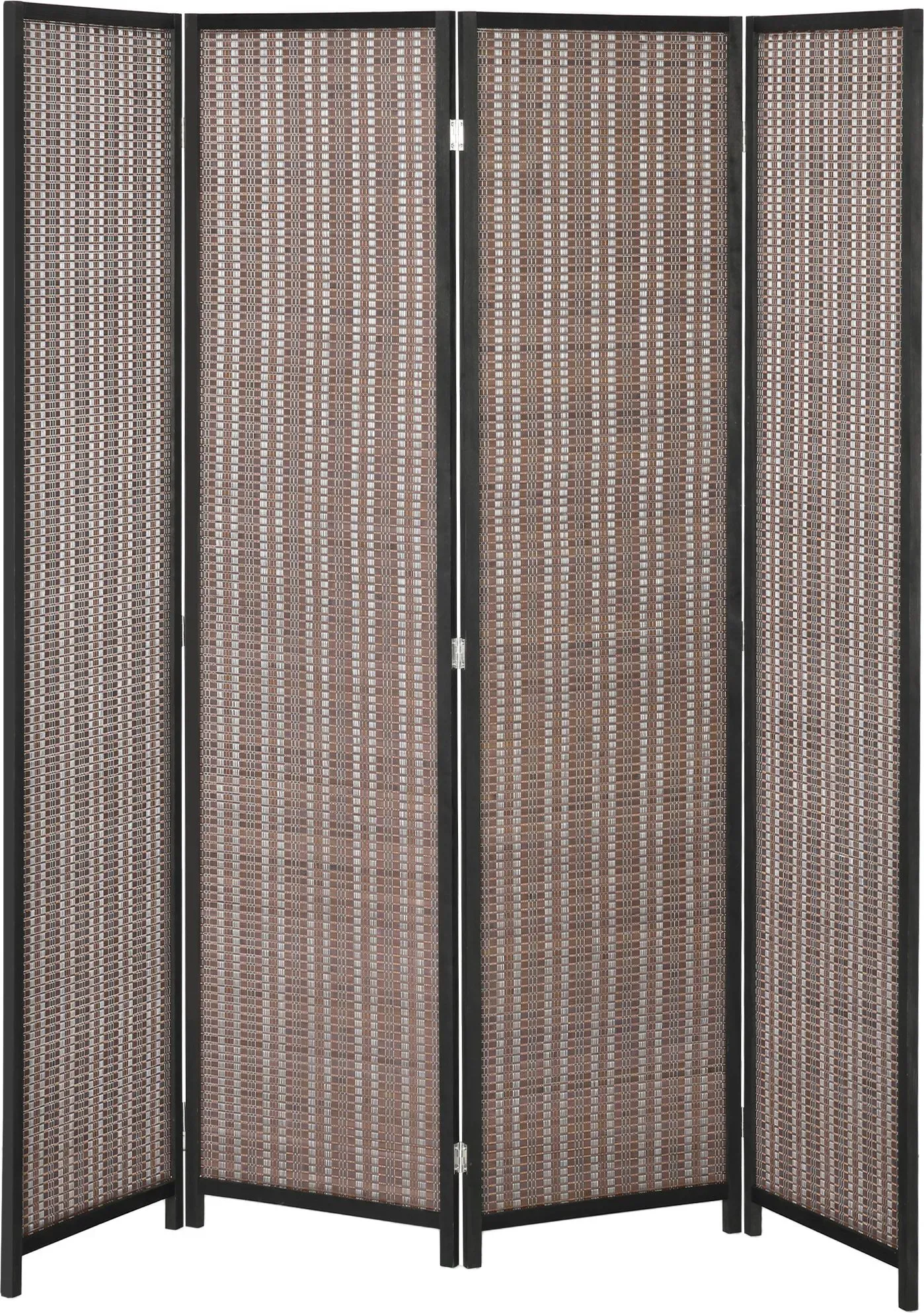 HOMCOM Innenraum-Paravent aus Holz 4 Paneele 180 x 180 cm faltbarer Raumteiler Trennwand für Wohnzimmer Schlafzimmer Homeoffice, braun   Aosom