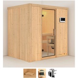 KARIBU Sauna »Finja«, (Set), 3,6-kW-Plug & Play Ofen mit externer Steuerung