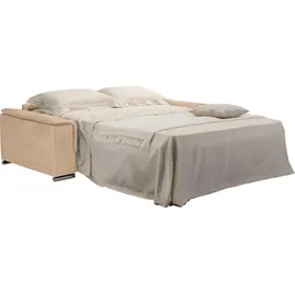 Egoitaliano "Cecilia, modern & elegant, erstklassiger Sitzkomfort, Dauerschläfer", inkl. Matratze und hochwertigem Metallbettrahmen, toller Schlafkomfort beige