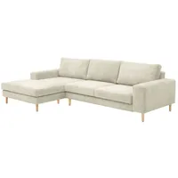 58 aufm Kessel SOFA mit Longchair links Kaylynn Cordstoff creme | Gr.: onesize