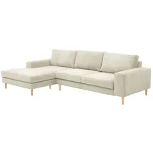 58 aufm Kessel SOFA mit Longchair links Kaylynn Cordstoff creme | Gr.: onesize