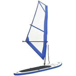 Aufblasbares SUP-Board mit Segel Set Blau und Weiß