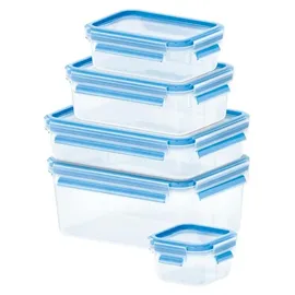 Emsa Clip & Close Frischhaltedosen Set blau 5-teilig 0,25 l, 0,55 l, 1 l, 1,2 l, 2,2 l