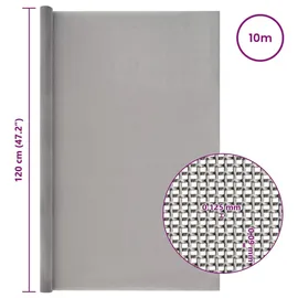 vidaXL Maschendrahtzaun 120 x 1000 cm Edelstahl/Silber