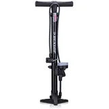Dunlop Fahrradpumpe mit Manometer - Luftpumpe für alle Ventile - 11 Bar/160PSI - schwarz