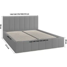 FEDVE Polsterbett Doppelbett Handorf Bett Bettkasten cm Schlafzimmer, Betten, Polsterbetten