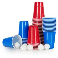 Stagecaptain Beer Pong Becher und Bälle Set 90 St. Rot/Blau/Weiß
