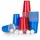 Stagecaptain Beer Pong Becher und Bälle Set 90 St. Rot/Blau/Weiß