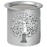 Nklaus Räucherstövchen Eisen Silber matt Höhe: 8cm Betriebsart Teelicht mit Sieb für Weihrauch 10908