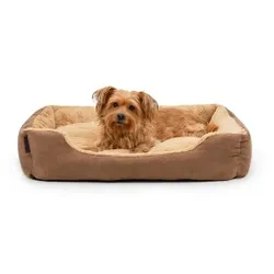 Lionto Hundebett mit Wendekissen braun L