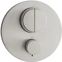 Herzbach Design iX Unterputz-Thermostat für 2 Verbraucher Edelstahl gebürstet 17.803050.1.09