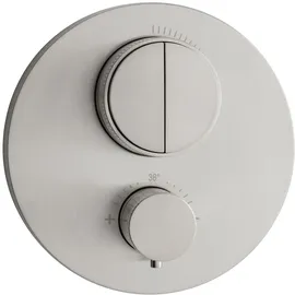 Herzbach Design iX Unterputz-Thermostat für 2 Verbraucher Edelstahl gebürstet 17.803050.1.09