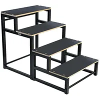 RAMROXX Hundetreppe 4 Stufen Schwarz