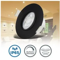 B.K.Licht - 5er Set LED Bad-Einbauleuchten-Set, 5-teilig, Schutzart IP65,
