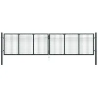 vidaXL Mesh-Gartentor Verzinkter Stahl 400 x 150 cm Grau