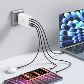 TECH-PROTECT NC240W-GaN 4-Port 240W Wandladegerät – Weiß