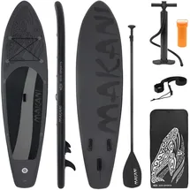 ECD Germany Aufblasbares Stand Up Paddle Board Makani Paddelboard aufblasbar Schwarz Kunststoff, Wasser/Strand/Meer, 80x15x320 cm