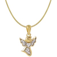 Acalee 50-1018 Halskette für Kinder mit Engel-Anhänger 333 / 8K Gold, 38 cm