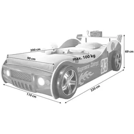 Pol-Power Autobett Energy 90 x 200 cm blau