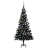 vidaXL Künstlicher Weihnachtsbaum mit LEDs & Kugeln Schwarz 120 cm PVC Modell 2