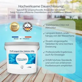 fresh-pool Profi Langzeit Chlor Tabletten 200g 5 kg