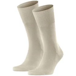 FALKE Herren Socken 2er Pack - Airport, Kurzstrumpf, Freizeit- und Business-Socken, Unifarben Beige 45-46