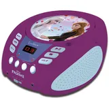 Lexibook - Bluetooth-CD-Player für Kinder - Disney Die Eiskönigin 2 - Tragbar, Lichteffekte, Mikrofonbuchse, Aux-In, Akku oder Netz, Mädchen, Jungen, Lila, RCD109FZLXB