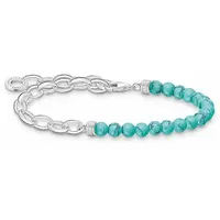 Thomas Sabo Charm-Armband mit Beads aus 925 Sterling Silber türkis A2098-404-17-L19 Größe 19