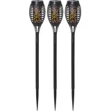 Star Trading Gartenfackel Kunststoff, Metall 7x40 cm 3er Set schwarz