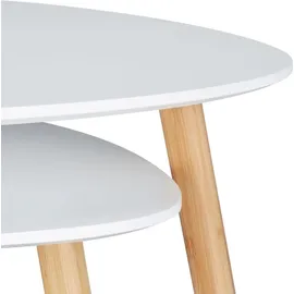 Relaxdays Beistelltische-Set dreieckig abgerundet Holz weiß, 2 St.