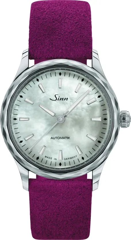 Sinn Damenuhren 456 St Perlmutt W 534.011 - perlmutt weiß,rot - 34mm