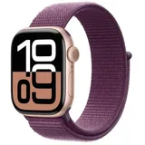 Apple Watch Series 10 GPS 42 mm Aluminiumgehäuse roségold Sport Loop pflaume