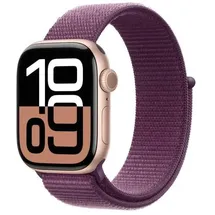 Apple Watch Series 10 GPS 42 mm Aluminiumgehäuse roségold Sport Loop pflaume