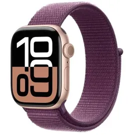 Apple Watch Series 10 GPS 42 mm Aluminiumgehäuse roségold Sport Loop pflaume