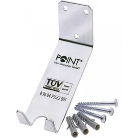 Point S Wandhalter zum Einhängen am Pedal mit Befestigungsmaterial, silber
