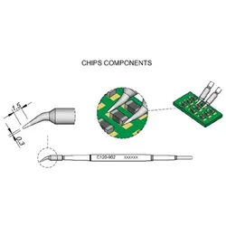 Entlötspitze Serie C120 Chip-Komponenten, C120902/ø0,3mm, gebogen