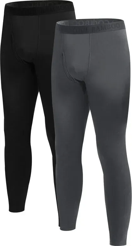 BAMBOO COOL Herren Thermo-Unterhosen mit weichem Wollfutter, weiche, warme Unterhosen für kaltes Wetter, XL (2er-Pack)