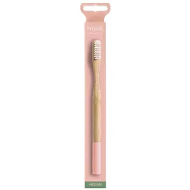 Niyok Bambus Zahnbürste Erwachsene Medium lachs/Rose 1 St.
