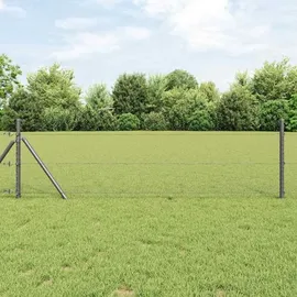 vidaXL Sechseckgeflechtzaun Grau 0.6 X 50 M Stahl Vidaxl