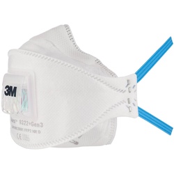 3M 9322+ Gen3 Aura Atemschutzmaske FFP2 mit Cool-Flow Ausatemventil, bis zum 10-fachen des Grenzwertes (hygienisch einzelverpackt)