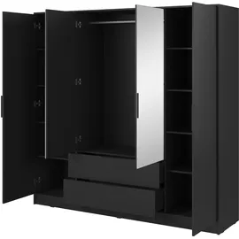 masseno Drehtürenschrank CATERINA 206 x 200 x 51 cm Schwarz