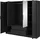masseno Drehtürenschrank CATERINA 206 x 200 x 51 cm Schwarz