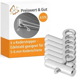 PRO PLUS 6x Kederstopper Edelstahl – ideal als Kederleiste Haken & Markisenhaken für Kederschiene Ø5–6mm | für Planen, Vorzelte & Sonnensegel