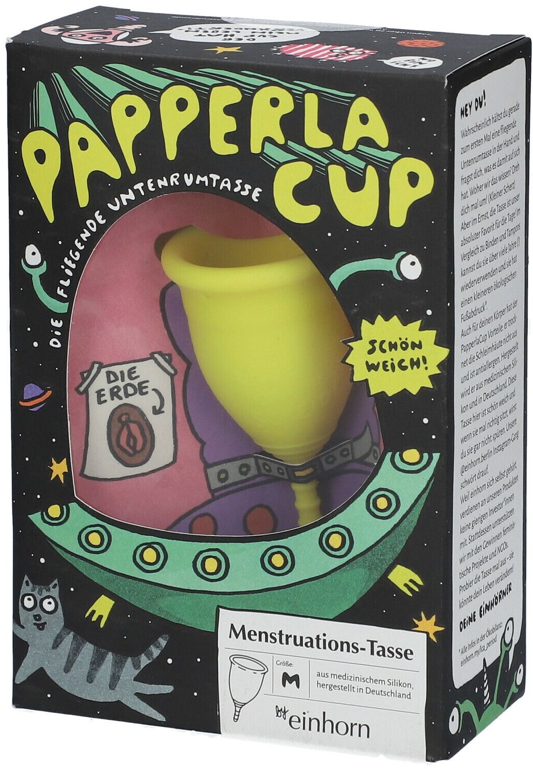 einhorn Papperlacup Menstruations-Tasse groß