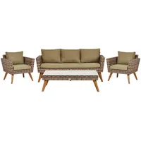 Beliani Gartenmöbel Set 5-tlg. Beige/Braun/Grün