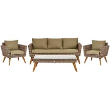 Beliani Gartenmöbel Set 5-tlg. Beige/Braun/Grün