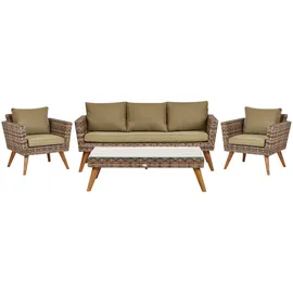 Beliani Gartenmöbel Set 5-tlg. Beige/Braun/Grün