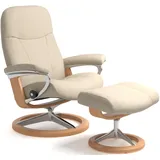 Stressless Stressless® »Garda«, (Set, Relaxsessel mit Hocker), mit Signature Base, Größe M, Gestell Eichefarben