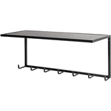 Haku-Möbel HAKU Möbel Wandgarderobe 25511 schwarz Metall 7 Haken 60,0 x 25,0 cm